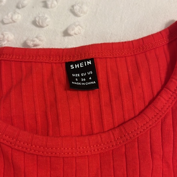 Red Rib Knit Bodycon Mini Dress - Picture 6 of 6